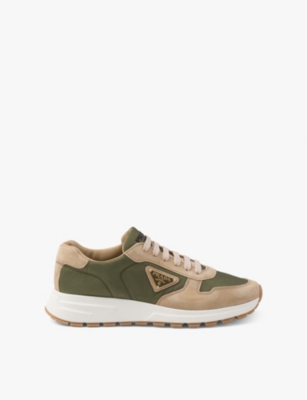 Prada Prax 01 Delavé Suede And Re-nylon Sneakers In Neutral