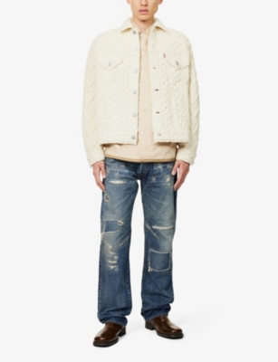 Shop Junya Watanabe Mens  X Levi's Buttoned-pockets Relaxed-fit Wool Jacket In Natural