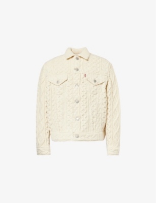 Shop Junya Watanabe Mens  X Levi's Buttoned-pockets Relaxed-fit Wool Jacket In Natural