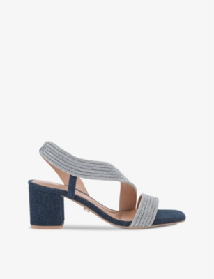 Carvela Womens Denim Gala Diamante-embellished Heeled Sandals