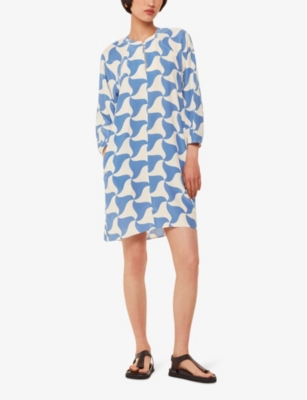 Whistles Spun Triangle Dress In Multi-coloured