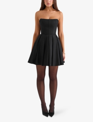 Shop House Of Cb Of Cb Womens Black Emmanuela Strapless Woven Mini Dress