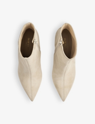 Lk Bennett Womens Tau-light Taupe Aster Pointed-toe Heeled Suede Ankle Boots In Tau-light Taupe