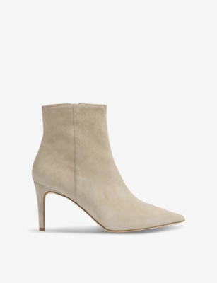 Lk Bennett Womens Tau-light Taupe Aster Pointed-toe Heeled Suede Ankle Boots In Tau-light Taupe