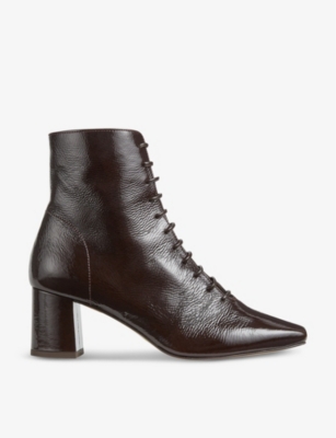 LK BENNETT: Arabella lace-up leather heeled ankle boots