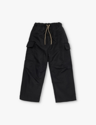 FEAR OF GOD ESSENTIALS: Patch-pocket elasticated-waist recycled-nylon trousers 4-16 years