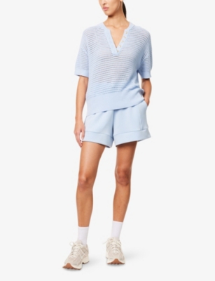 Varley Womens Cashmere Blue Atrium High-rise Stretch-woven Shorts Xs