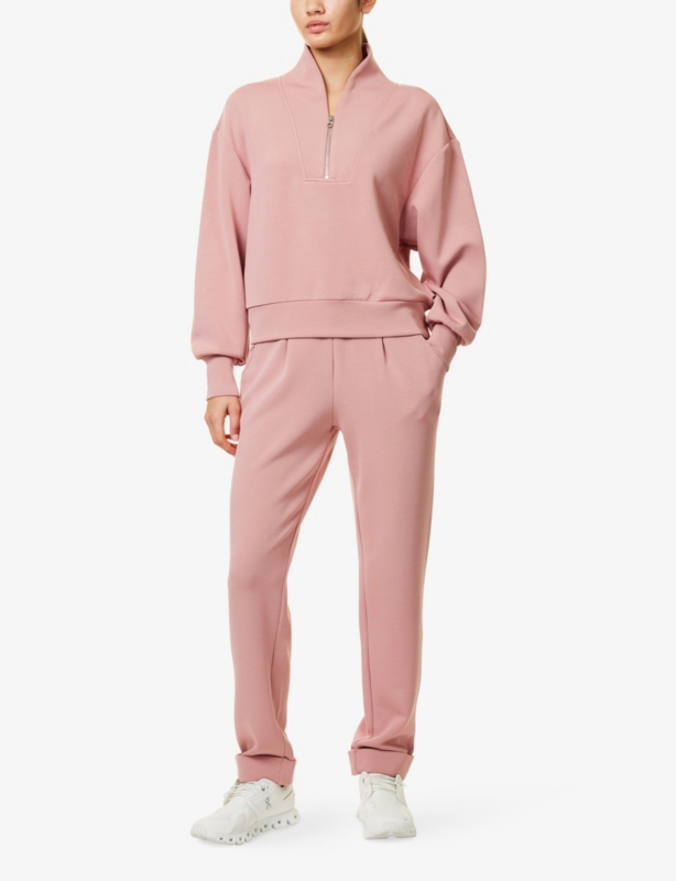 "Rolled Cuff Pant 28.5"" tapered-leg mid-rise stretch-woven jogging bottoms"