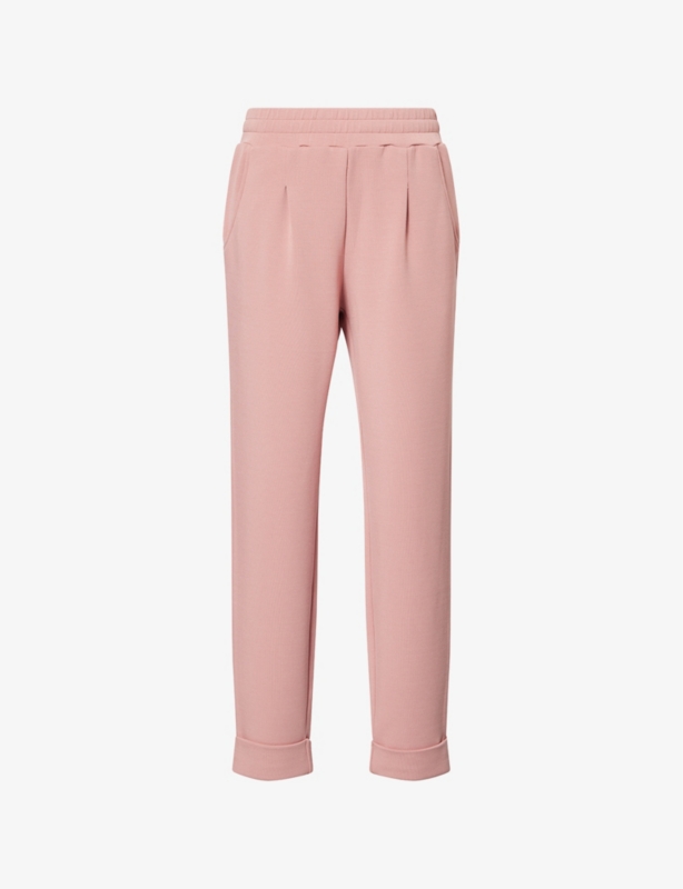 "Rolled Cuff Pant 28.5"" tapered-leg mid-rise stretch-woven jogging bottoms"