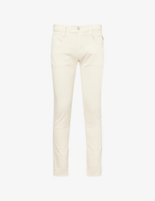 REPLAY: Anbass slim-fit tapered-leg stretch-cotton trousers