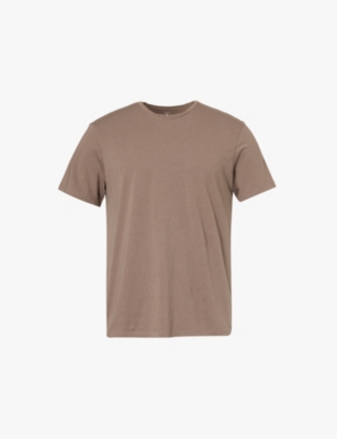 Shop Paige Mens Crew-neck Stretch-cotton Blend T-shirt Cedar Forest