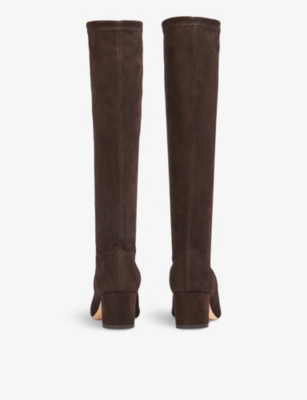 LK BENNETT: Eldon block-heel suede knee-high boots