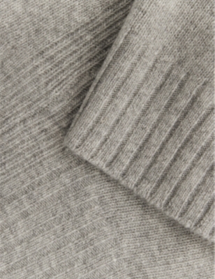 Reiss Elena Cashmere Blend Crewneck Sweater In Grey Marl