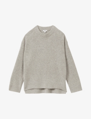 Reiss Elena Cashmere Blend Crewneck Sweater In Grey Marl