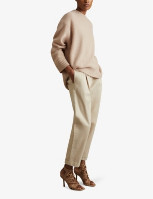 REISS: Elena crew-neck wool-cashmere knitted jumper