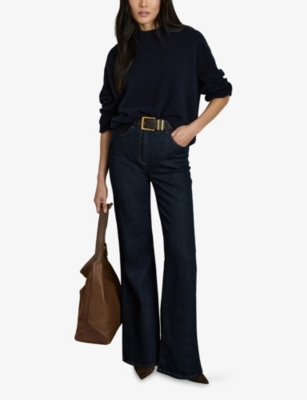 REISS: Elena crew-neck wool-cashmere knitted jumper