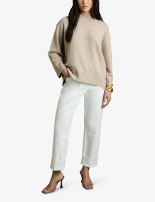 REISS: Elena crew-neck wool-cashmere knitted jumper