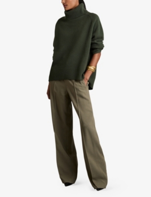 REISS: Eliza roll-neck wool-cashmere knitted jumper