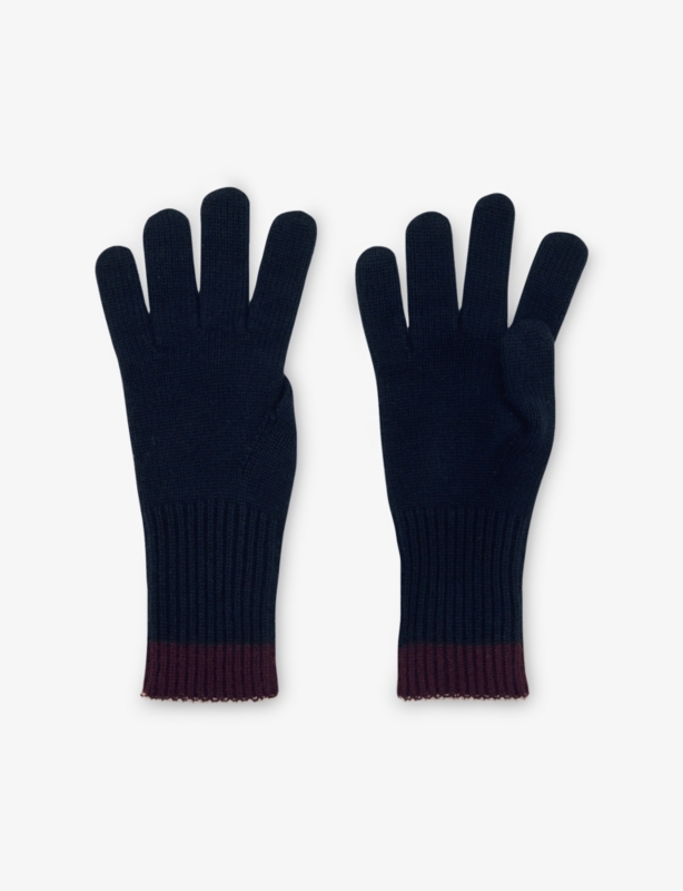 Florise contrast-trim wool-blend gloves