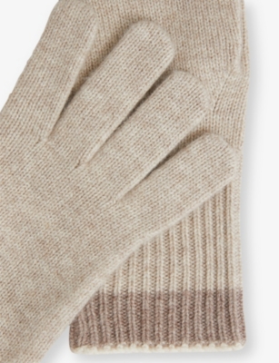 REISS: Florise contrast-trim wool-blend gloves