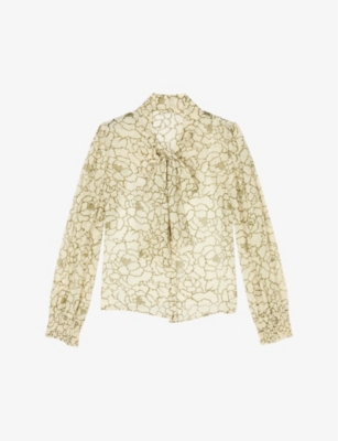Lk Bennett Womens Mul-cream Penny Silk Blouse In Mul-cream