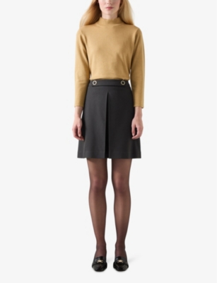 LK BENNETT: Halina pleated woven mini skirt
