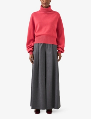 Lk Bennett Isla Merino Wool Turtleneck Sweater In Pin-lipstick Pink