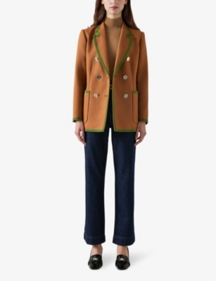 Cordelia grosgrain-edge woven-blend blazer
