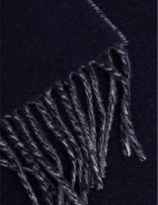 L'echarpe wool-knitted fringed scarf