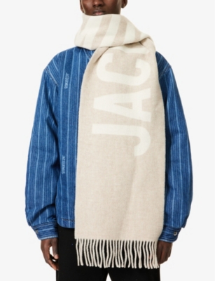 JACQUEMUS: L'echarpe wool-knitted fringed scarf