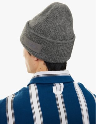 Jacquemus Mens Dark Grey Le Bonnet Gros Grain Brand-patch Wool-blend Beanie In Dark Grey