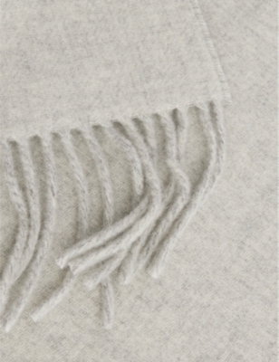 Jacquemus Womens Grey L'echarpe Wool-knitted Fringed Scarf In Grey