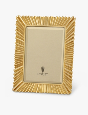 LOBJET: "Ray 24ct yellow gold-plated photo frame 6"" x 4"""