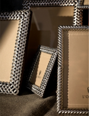 LOBJET: Braid platinum-plated photo frame 10cm x 15cm