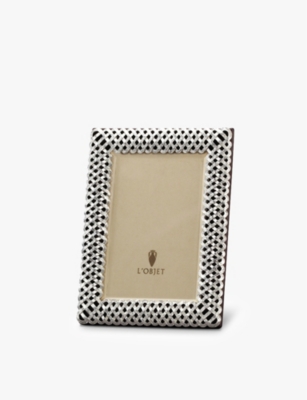 LOBJET: Braid platinum-plated photo frame 10cm x 15cm