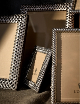 LOBJET: Braid platinum-plated photo frame 12cm x 17cm