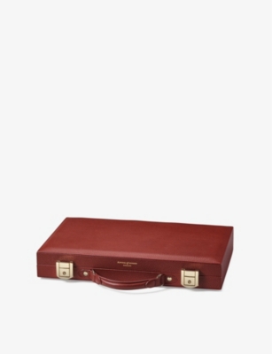ASPINAL OF LONDON: Croc-embossed leather backgammon set