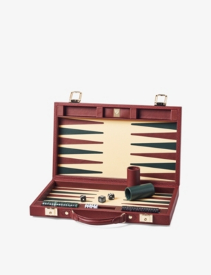 ASPINAL OF LONDON: Croc-embossed leather backgammon set