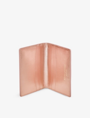 ASPINAL OF LONDON: Double Fold metallic leather card holder
