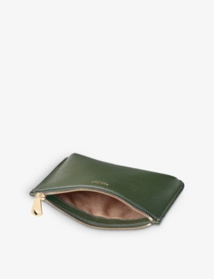 ASPINAL OF LONDON: Ella foiled-text medium leather pouch