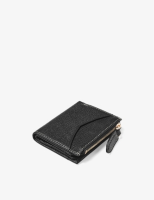 Aspinal Of London Womens Hudson Logo-print Leather Coin Purse Black In Black