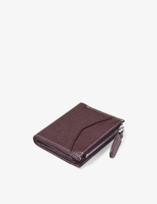 Aspinal Of London Womens Hudson Logo-print Leather Coin Purse Wine In Wine