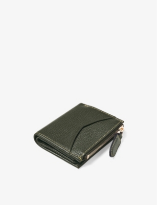 Aspinal Of London Womens Hudson Logo-print Leather Coin Purse Green In Green