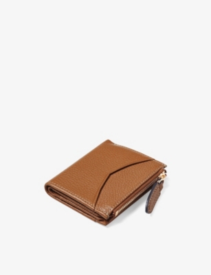 Aspinal Of London Womens Hudson Logo-print Leather Coin Purse Tan In Tan