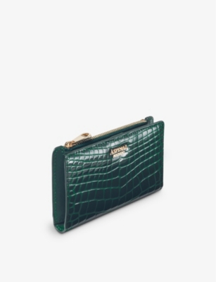 Aspinal Of London Womens Mayfair Logo-plaque Leather Wallet Evergreen In Evergreen