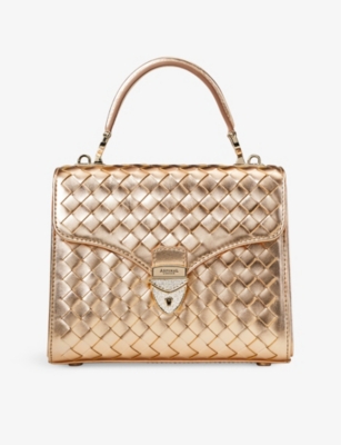 ASPINAL OF LONDON: Mayfair medium leather top-handle bag