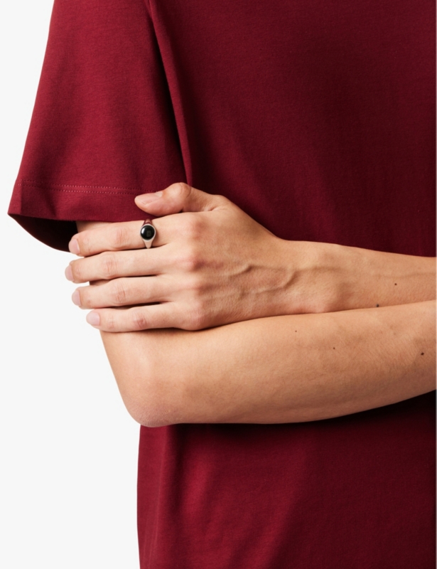 Bond stainless steel and onyx ring