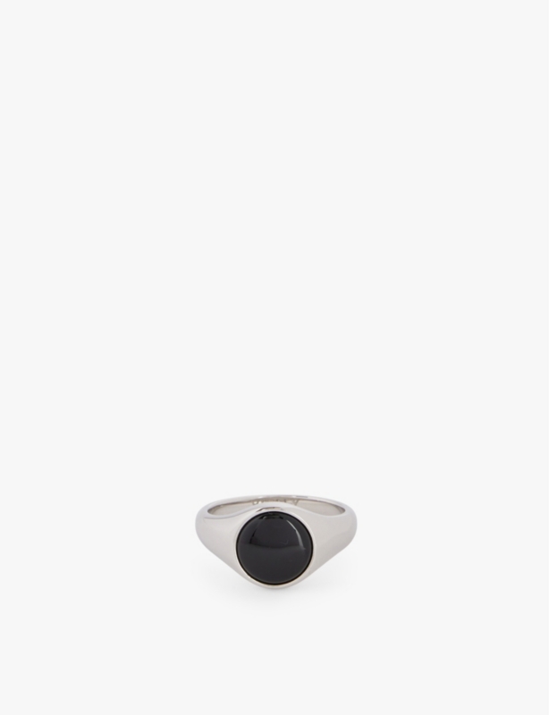 Bond stainless steel and onyx ring