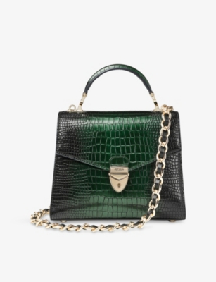 ASPINAL OF LONDON: Mayfair mock-croc leather shoulder bag