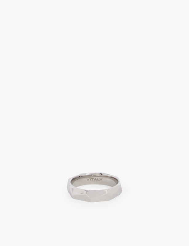 Wreck geometric stainless steel ring